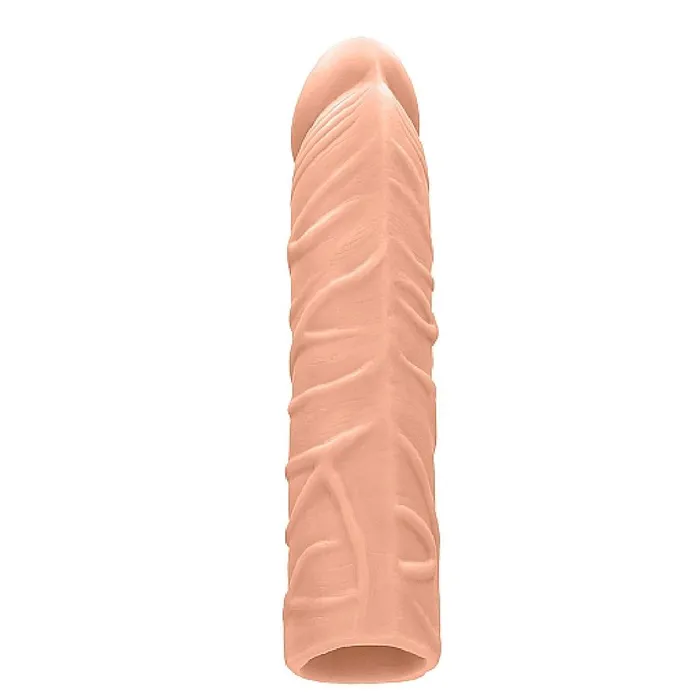 Realrock 7 Inch Penis Extender Sleeve Vanilla Shots Male Sex Toys