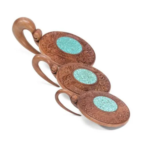 Saba Wood Window of Life Hanger with Crushed Turquoise 3mm 12mm Price Per 1 Elementals Organics Male Sex Toys