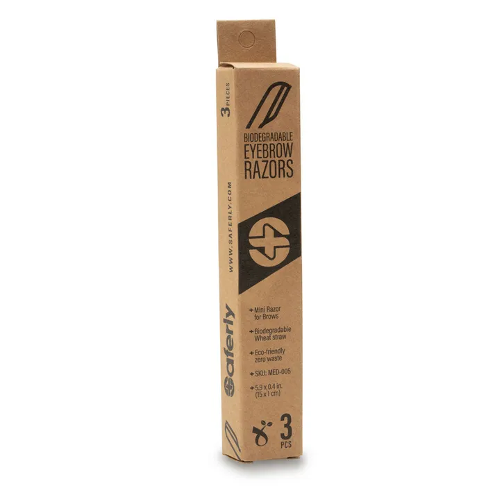 Saferly Biodegradable Eyebrow Razors Box of 3 Saferly Anal