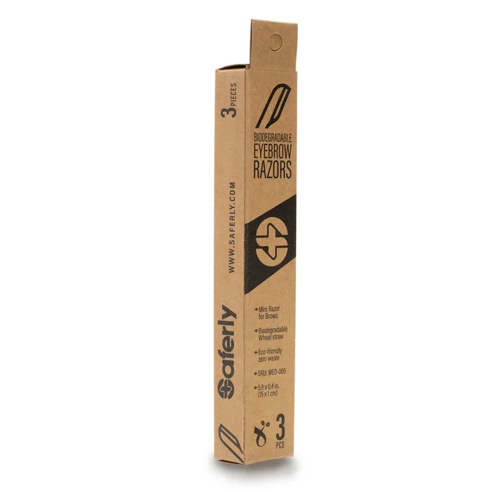 Saferly Biodegradable Eyebrow Razors Box of 3 Saferly Anal
