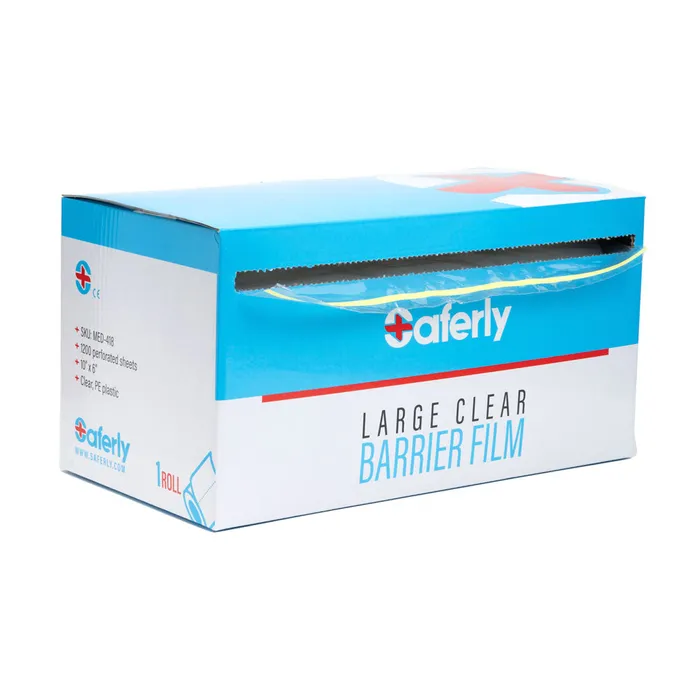 Saferly Medical Clear Barrier Film 10 x 6 One Roll of 1200 Perforated Sheets Saferly Anal