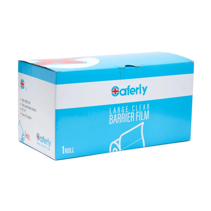 Saferly Medical Clear Barrier Film 10 x 6 One Roll of 1200 Perforated Sheets Saferly Anal