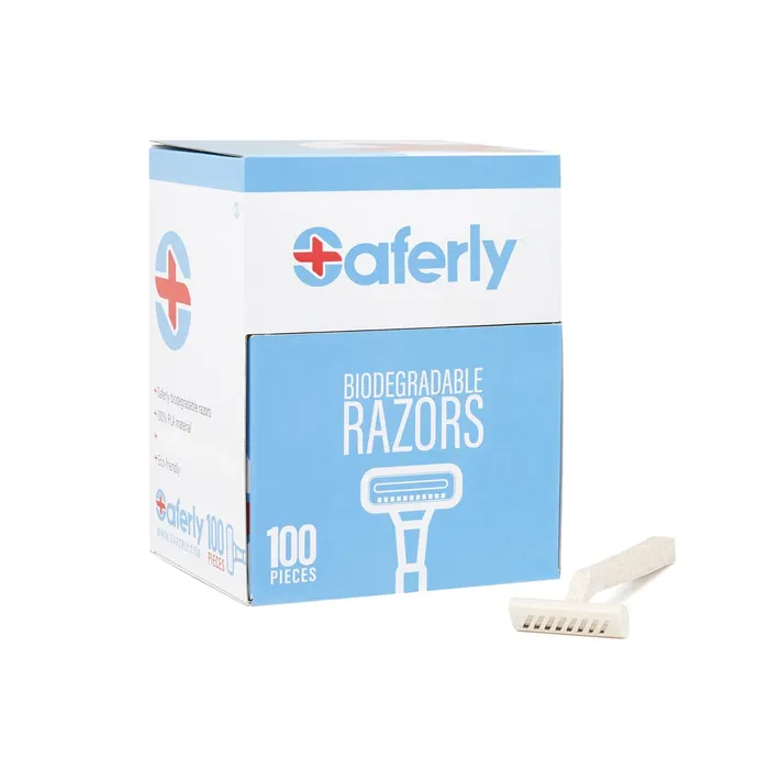 Saferly Stainless Steel Biodegradable Skin Prep Razors Box of 100 Saferly Dildos