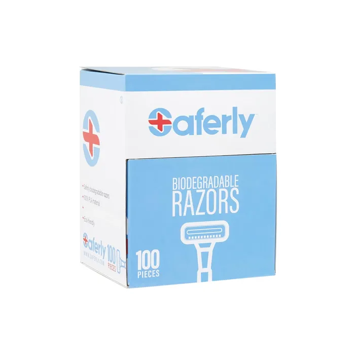Saferly Stainless Steel Biodegradable Skin Prep Razors Box of 100 Saferly Dildos