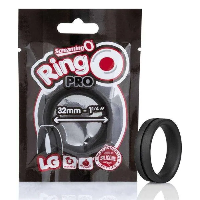 Screaming O Male Sex Toys Screaming O Ring O Pro Large Black Silicone Ring