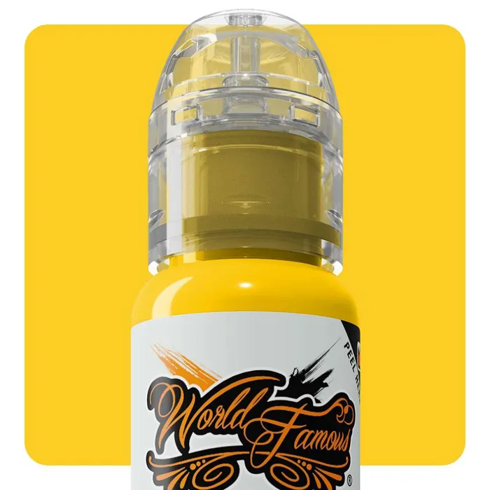 Strait Yellow World Famous Tattoo Ink Pick Size World Famous Male Sex Toys