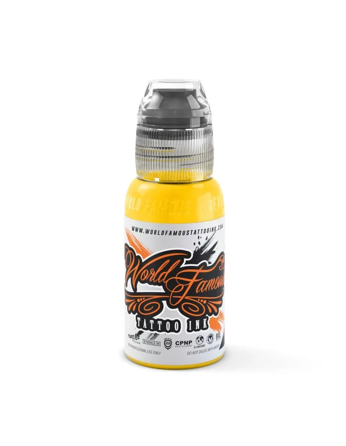 Strait Yellow World Famous Tattoo Ink Pick Size World Famous Male Sex Toys