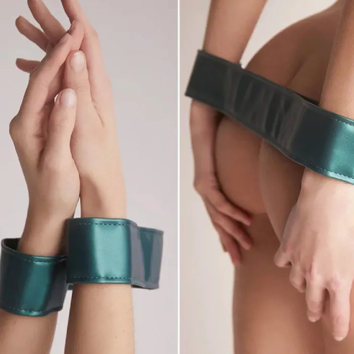 StrapOnMe Curious Adjustable Leatherette Harness Metallic Green Lovely Planet Female Sex Toys