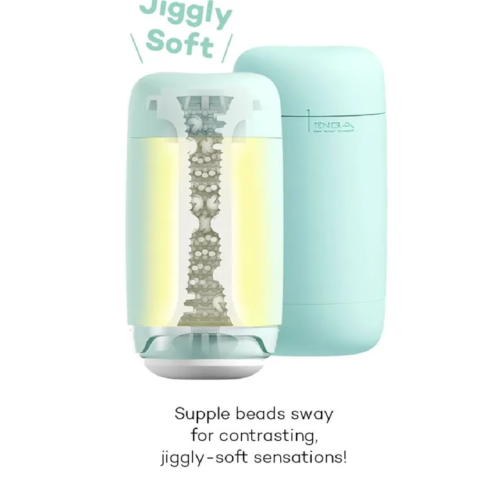 Tenga Male Sex Toys Tenga Puffy Discreet Ultra Soft Beaded Masturbator Mint Green