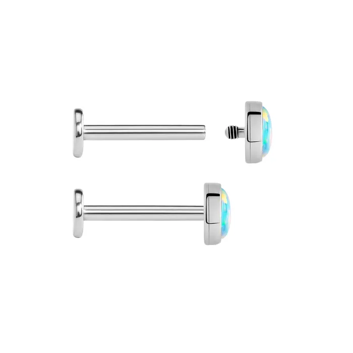 Tilum 14g 12g Internally Threaded Titanium 5mm Flat Opal Top Price Per 1 Tilum Vibrators
