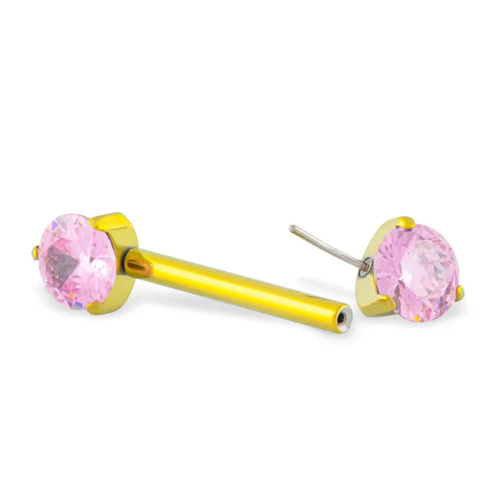 Tilum 14g 916 ProngSet Jewel Threadless Titanium Nipple Barbell Price Per 1 Tilum Female Sex Toys
