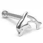 Tilum 14kt White Gold Dolphin Nose Bone 20g Tilum Vibrators