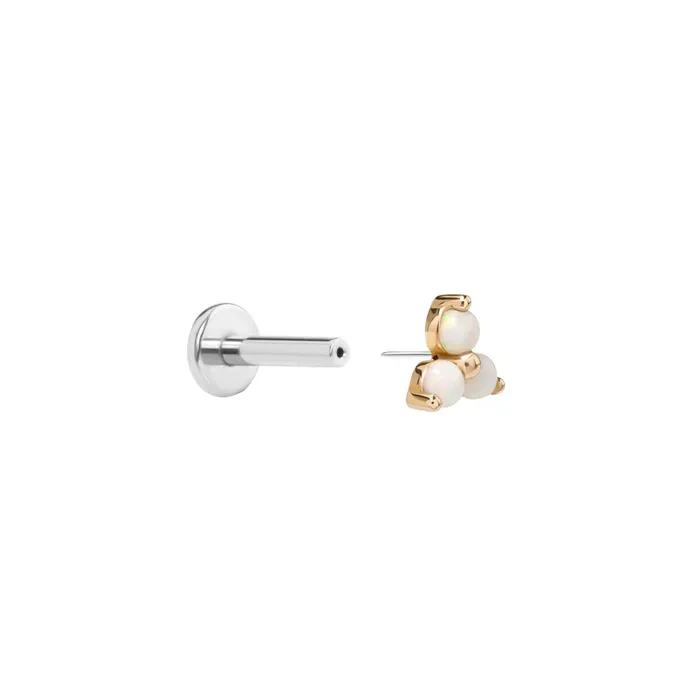 Tilum 14kt Yellow Gold Trinity Opal Threadless Top Price Per 1 Tilum Vibrators