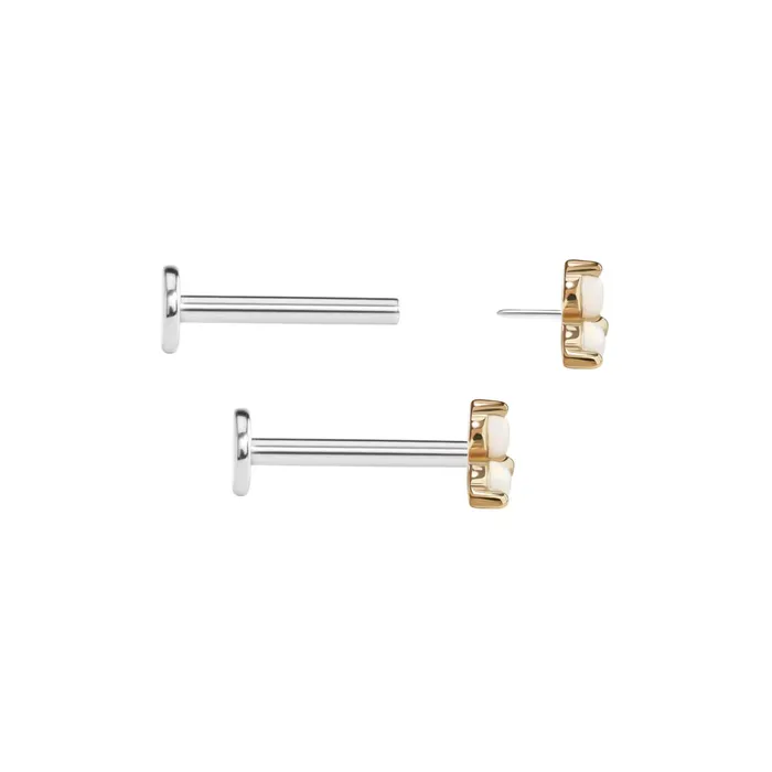 Tilum 14kt Yellow Gold Trinity Opal Threadless Top Price Per 1 Tilum Vibrators