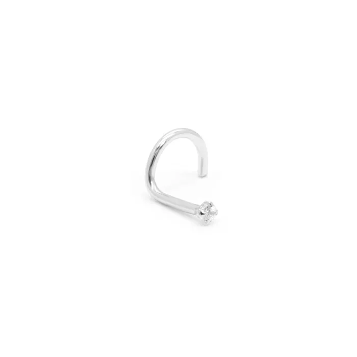 Tilum 20g White Gold Crystal Jewel Nose Screw Tilum Anal