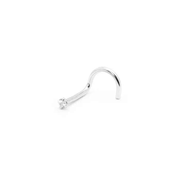 Tilum 20g White Gold Crystal Jewel Nose Screw Tilum Anal