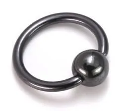 Tilum Anal Tilum 14g PVD Black Titanium Captive Bead Ring Price Per 1