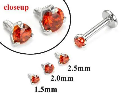 Tilum Anal Tilum 18g16g Internally Threaded White Gold Light Red Jewel Top Price Per 1