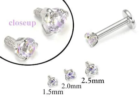 Tilum Anal Tilum 18g16g White Gold ProngSet Lavender Jewel Top