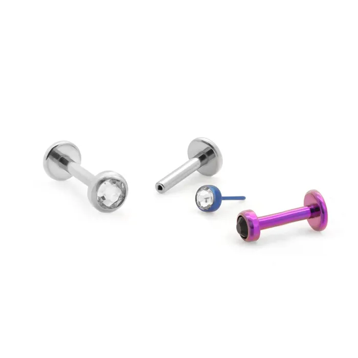 Tilum Anal Tilum Bezel Set Jewel Titanium Threadless Top Price Per 1