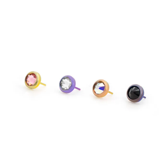 Tilum Anal Tilum Bezel Set Jewel Titanium Threadless Top Price Per 1