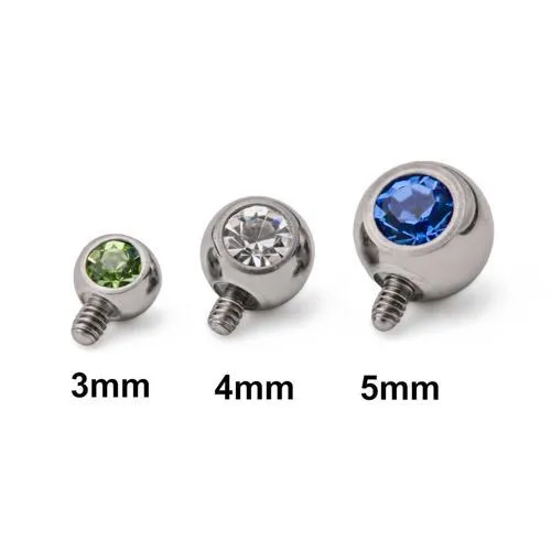 Tilum Male Sex Toys Tilum 14g12g Internally Threaded 90 Swarovski Jeweled Titanium Ball 3mm Price Per 1