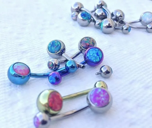 Tilum Male Sex Toys Tilum 14g 38 Internal Double Opal Titanium Belly Button Ring Tilum Male Sex Toys Tilum 14g 38 Internal Double Opal Titanium Belly Button Ring