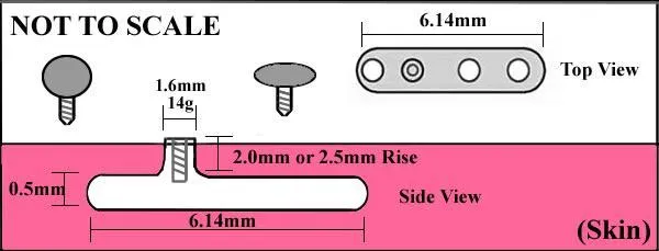 Tilum Male Sex Toys Tilum 14g Titanium Dermal Anchor with 4mm Rise and 3Hole Base Price Per 1