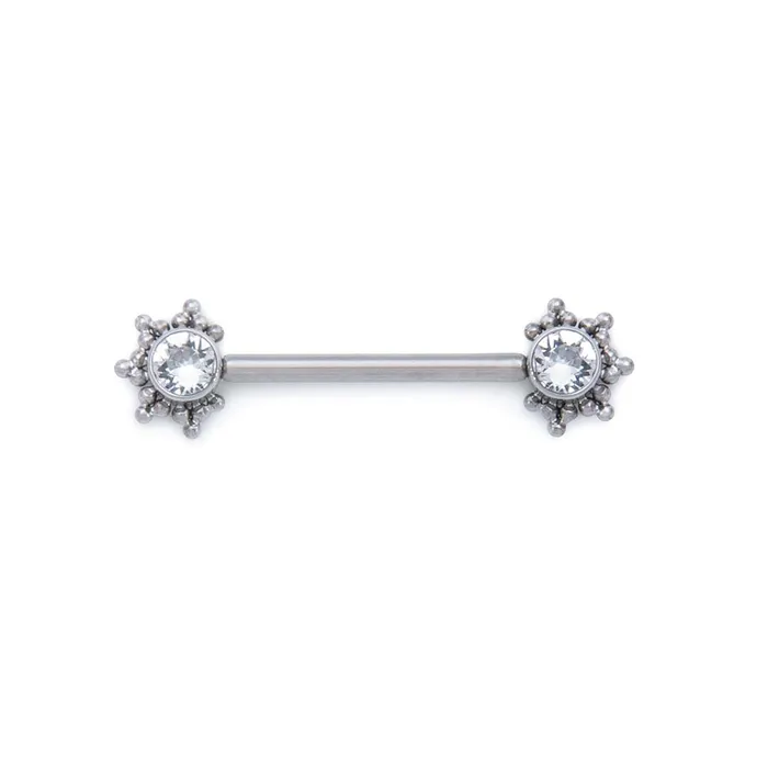 Tilum Nipple Clitoral Toys Tilum 14g 58 Micron Bead Cluster Titanium Jewel Nipple Barbell Price Per 1