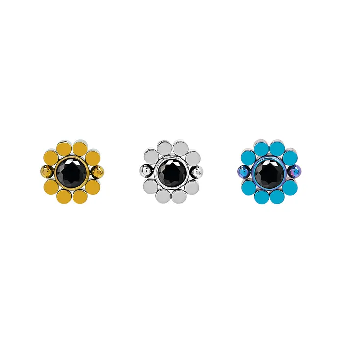 Tilum Noir Flower Titanium Threadless Top Price Per 1 Tilum Vibrators