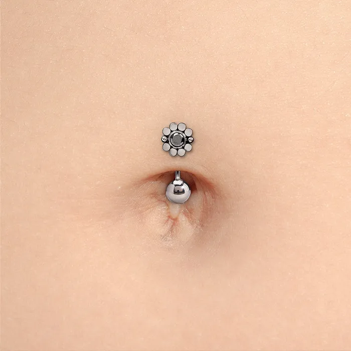 Tilum Noir Flower Titanium Threadless Top Price Per 1 Tilum Vibrators
