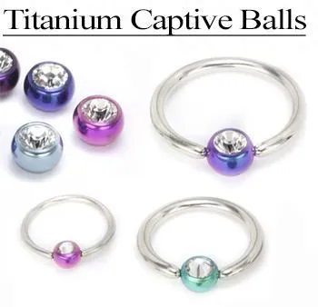 Tilum Titanium Captive Bead Ball with Gem 3mm5mm Tilum Male Sex Toys