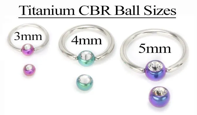 Tilum Titanium Captive Bead Ball with Gem 3mm5mm Tilum Male Sex Toys