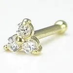 Tilum Vibrators Tilum 14kt Yellow Gold Trinity Nose Bone 20g