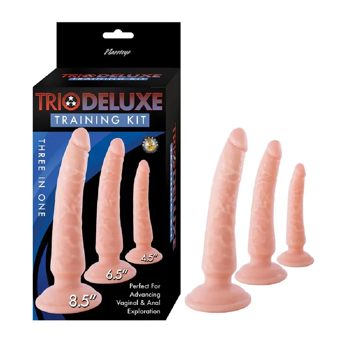 Trio Deluxe Advanced Anal Training Kit with 3 Realistic Dildos Vanilla Nasstoys Male Sex Toys
