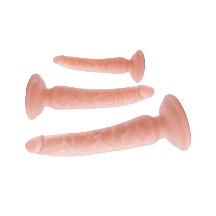Trio Deluxe Advanced Anal Training Kit with 3 Realistic Dildos Vanilla Nasstoys Male Sex Toys