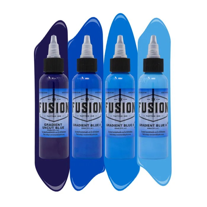 Vibrators Fusion Gradient Blue 4Pack Fusion Tattoo Ink 1oz