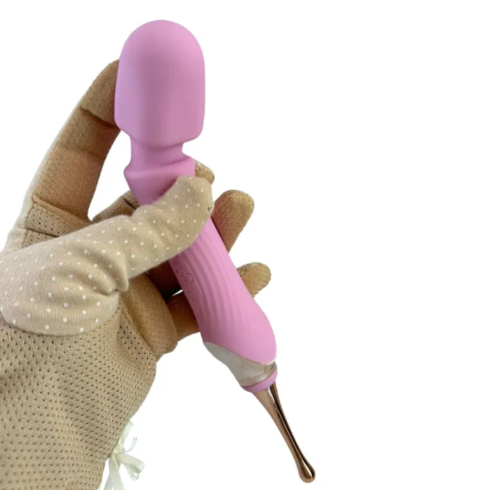 Vibrators Nasstoys The Goddess Double Ended Wand Pinpoint Vibe with 3 Attachments Pink