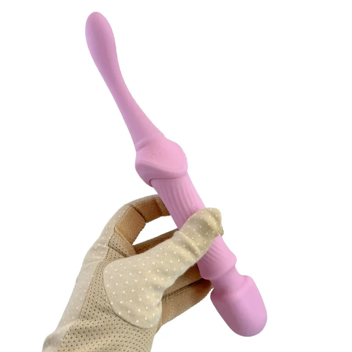 Vibrators Nasstoys The Goddess Double Ended Wand Pinpoint Vibe with 3 Attachments Pink