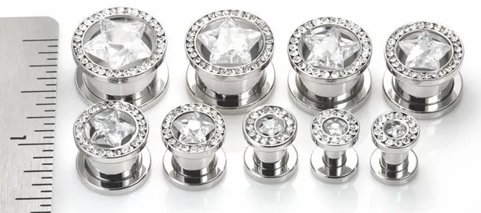 Vibrators Painful Pleasures SUPERSTAR Studded Threaded Tunnel 6g 916 Price Per 1