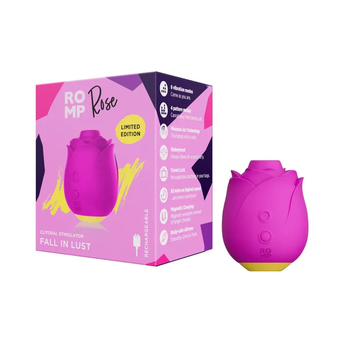 Vibrators Romp Rose Pleasure Air Clitoris Stimulator Pink WOW