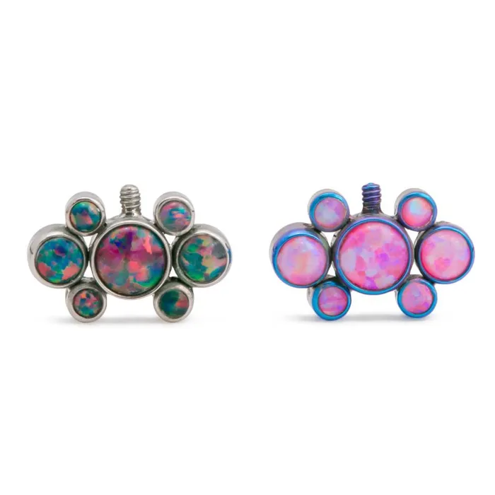 Vibrators Tilum Tilum 14g12g Internally Threaded Seven Opal Titanium Cluster Top Price Per 1