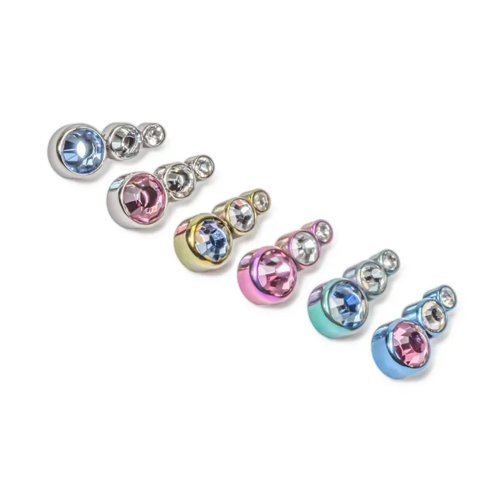 Vibrators Tilum Tilum 14g12g Internally Threaded Tear Drop Cluster Top Choose 4mm Jewel Color Price Per 1