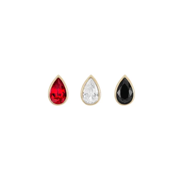 Vibrators Tilum Tilum 14kt Yellow Gold Jeweled Tear Drop Threadless Top Price Per 1 Pick Jewel Color