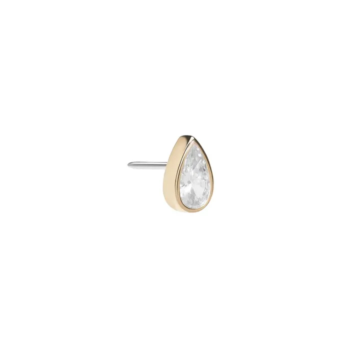 Vibrators Tilum Tilum 14kt Yellow Gold Jeweled Tear Drop Threadless Top Price Per 1 Pick Jewel Color