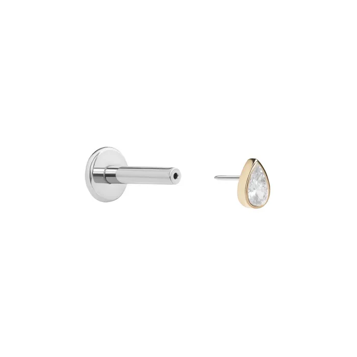 Vibrators Tilum Tilum 14kt Yellow Gold Jeweled Tear Drop Threadless Top Price Per 1 Pick Jewel Color