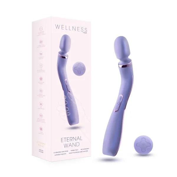 Wellness Eternal Slim Ergonomic Powerful Remote Control Wand Lavender Blush Female Sex Toys