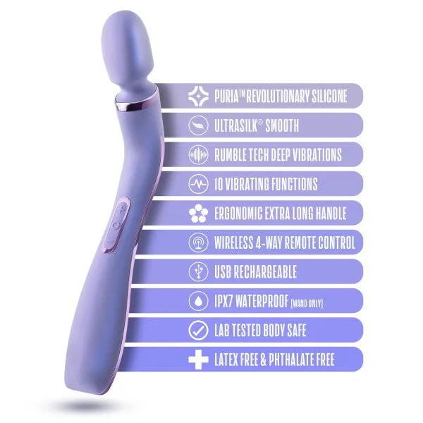 Wellness Eternal Slim Ergonomic Powerful Remote Control Wand Lavender Blush Female Sex Toys