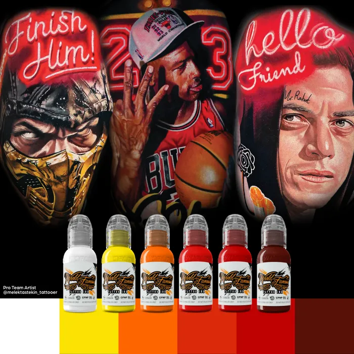 World Famous Dildos Melek Tastekin Red Neon Effect Series World Famous Tattoo Ink 1oz