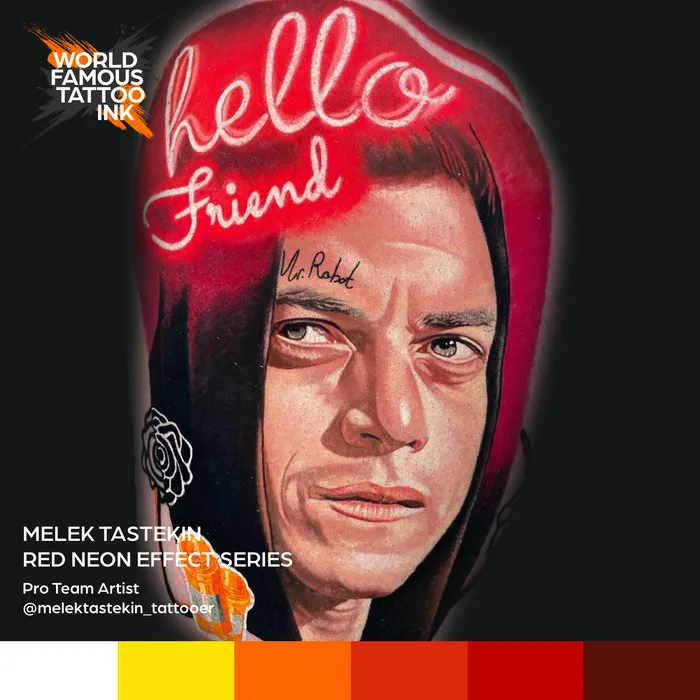 World Famous Dildos Melek Tastekin Red Neon Effect Series World Famous Tattoo Ink 1oz